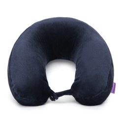 VIAGGI U Shape Super Soft Memory Foam Travel Neck Pillow for Neck Pain Relief Cervical Orthopedic Use Comfortable Neck Rest Pillow -Navy Blue